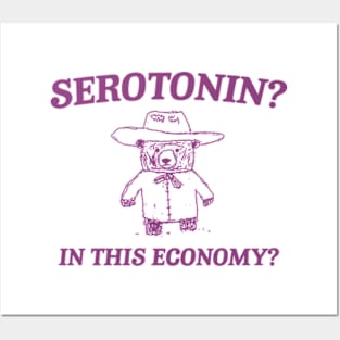 Serotonin? In this Economy? Retro Bear Cartoon, Vintage Cartoon Bear, Meme Posters and Art